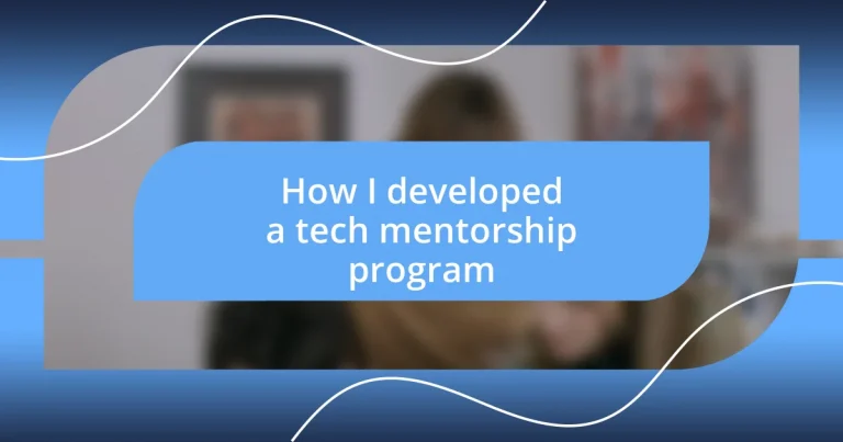 How I developed a tech mentorship program