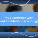 My experience with event simulation technologies