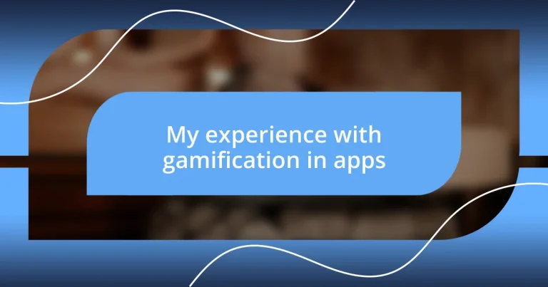 My experience with gamification in apps