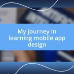 My journey in learning mobile app design