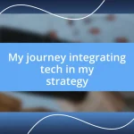 My journey integrating tech in my strategy