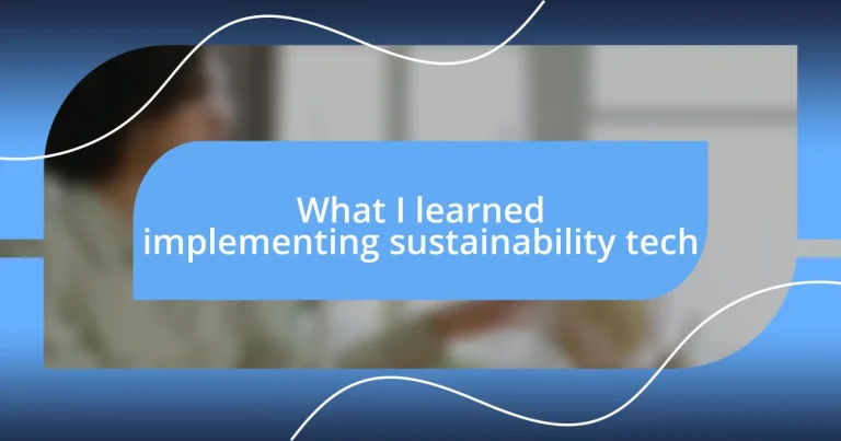 What I learned implementing sustainability tech